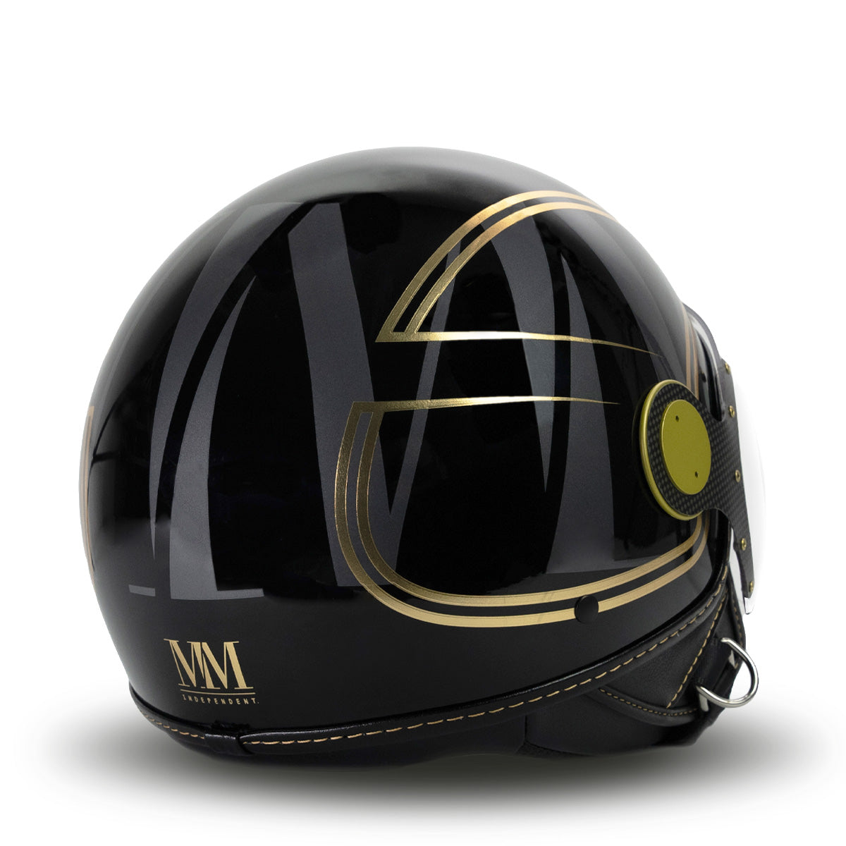 Elegante Casco en Oro Negro MM Independiente