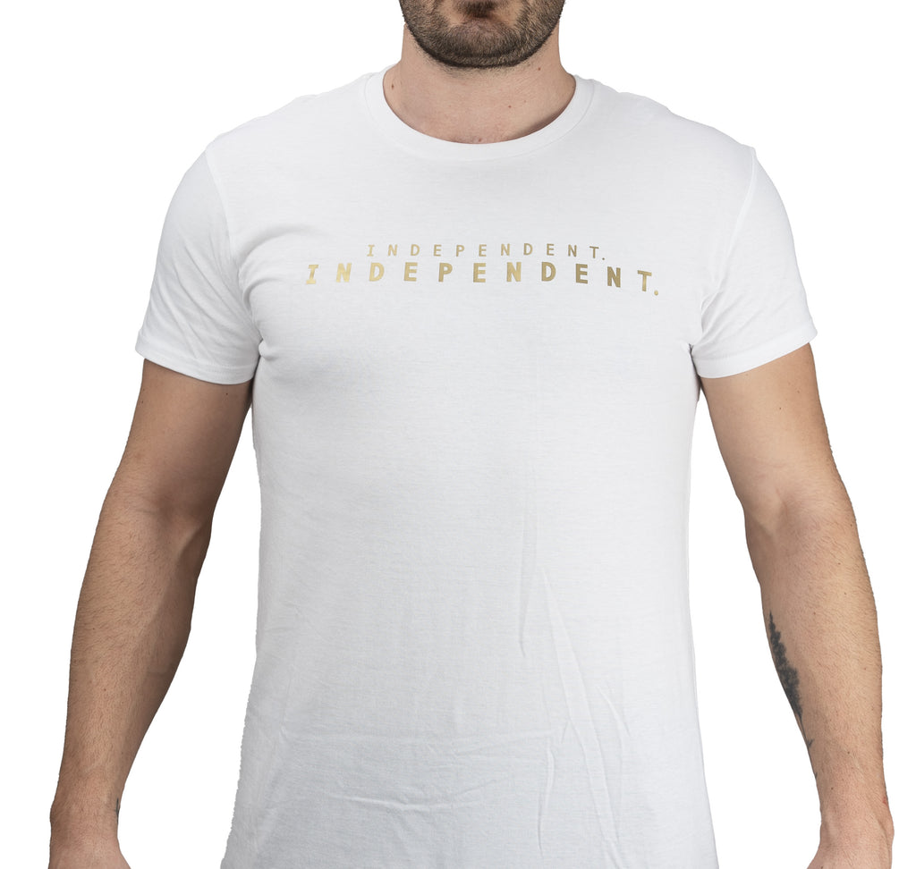 Weißes T-Shirt mit 'INDEPENDENT'-Schriftzug