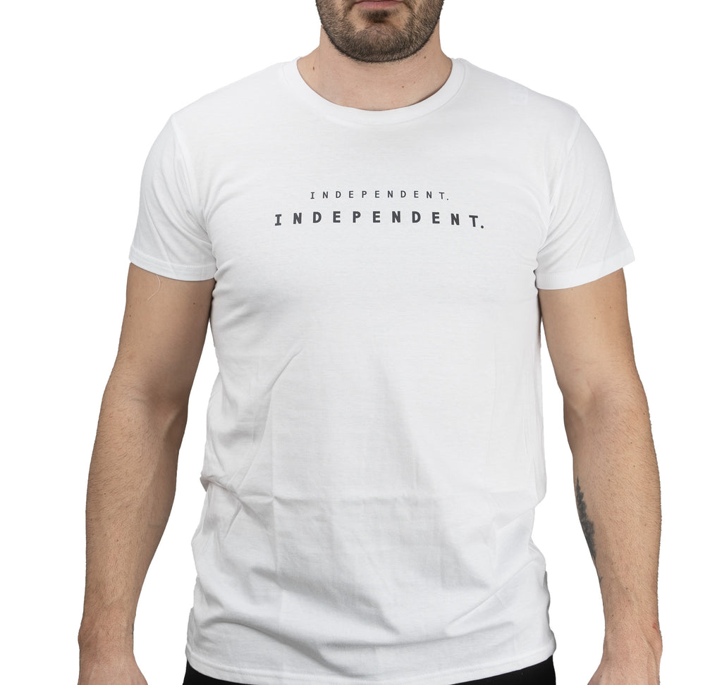 Weißes T-Shirt mit 'INDEPENDENT'-Schriftzug