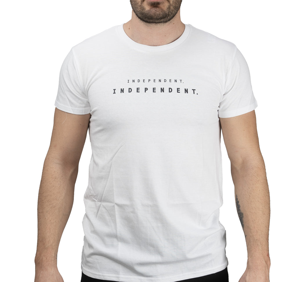 Weißes T-Shirt mit 'INDEPENDENT'-Schriftzug