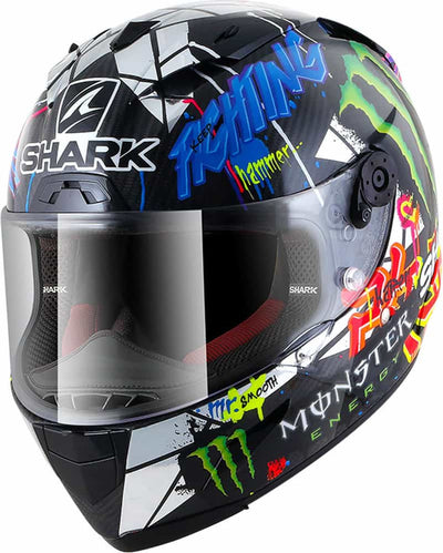 Shark Race-R Pro Carbon Guintoli Replica Lorenzo Catalunya vista frontale e lato sinistro
