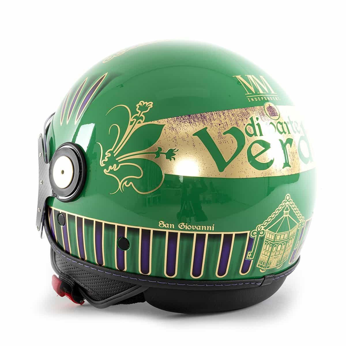 Green Helmet three-quarter view