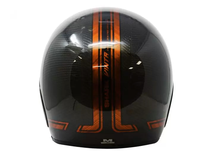 casco shark drak vinta arancio vista posteriore