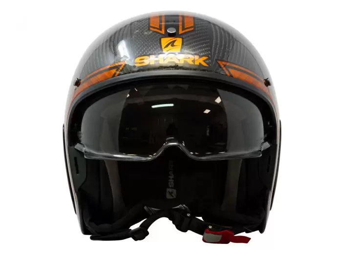 casco shark drak vinta arancio vista frontale1