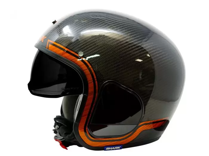 casco shark drak vinta arancio vista sinistra