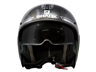 shark drak vinta silver helmet front view two