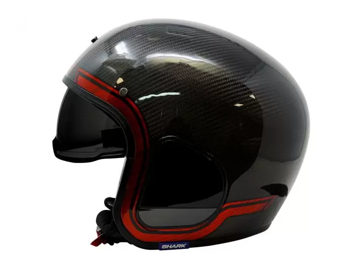 shark drak vinta red helmet left view