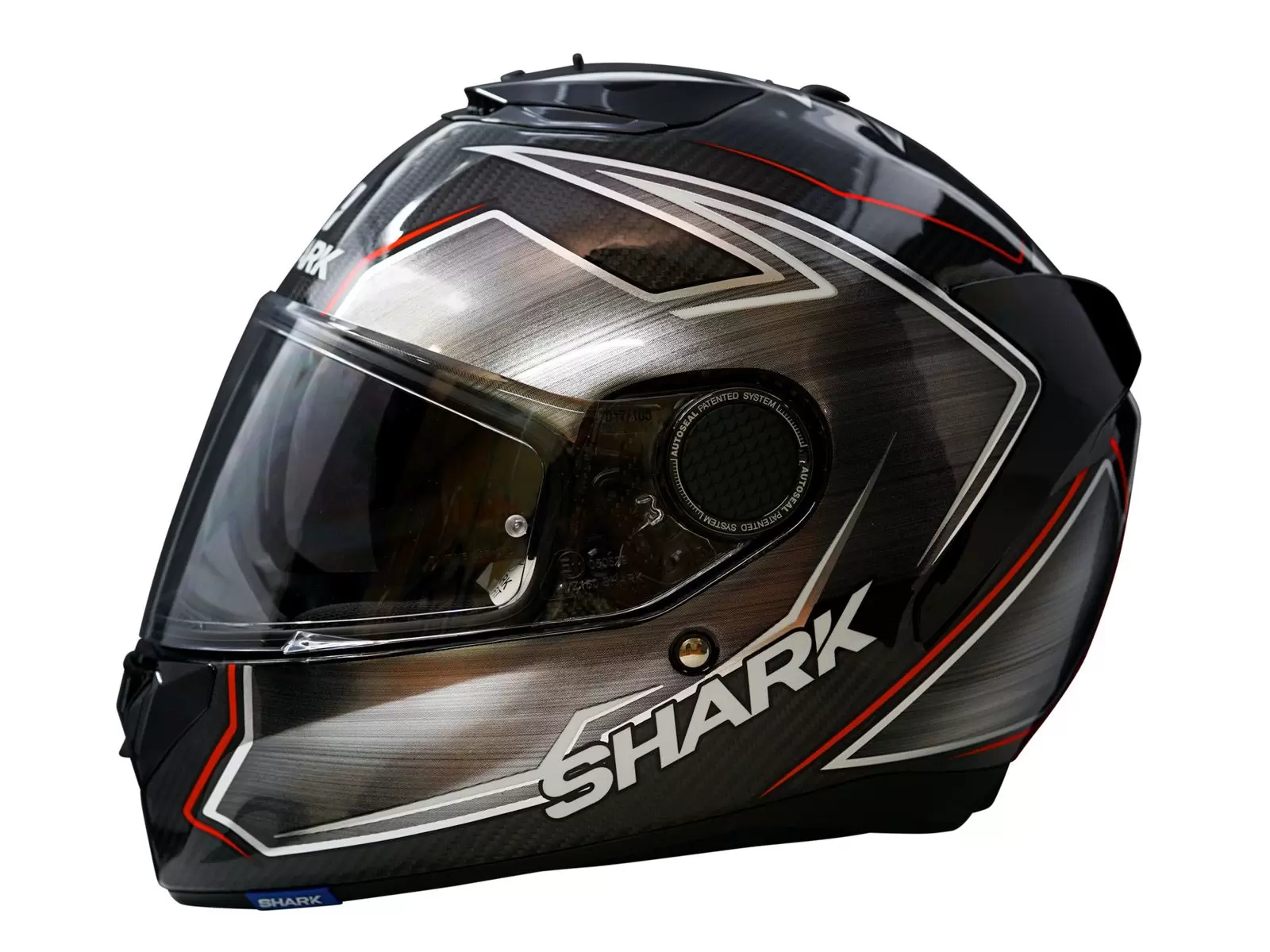 Shark Spartan Carbon Guintoli Replica Silver lato sinistro